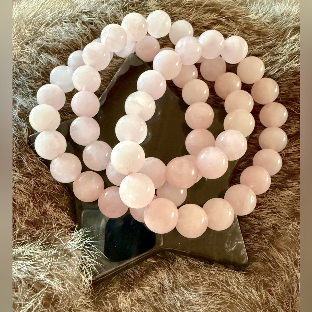 10mm Rose Quartz stretch bracelet crystal genuine healing gift handmade jewelry